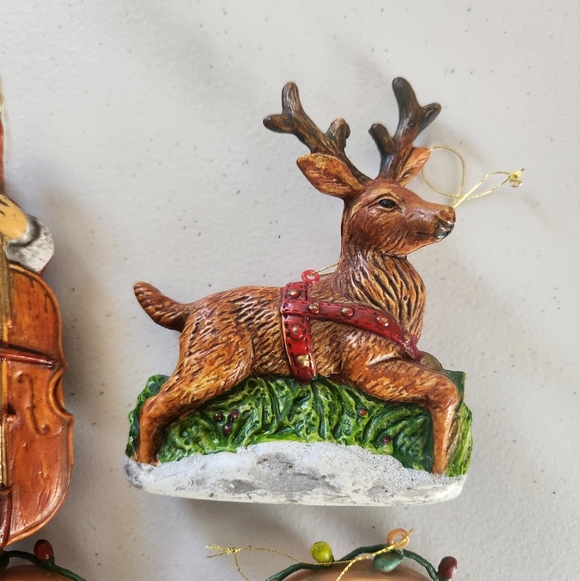 Vintage Plastic Blow Mold Christmas Tree Ornaments Santa Novelty Lot Of 4 Kitsch - Picture 2 of 8